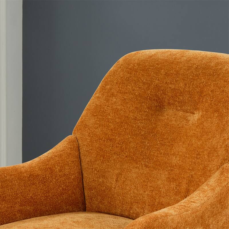 Chenille Armchair,Modern Style Accent Chair w/Wood Legs,Comfy Design