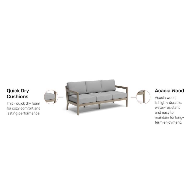 Homestyles Sustain Gray Wood Outdoor Sofa - 69" x 29" x 31"
