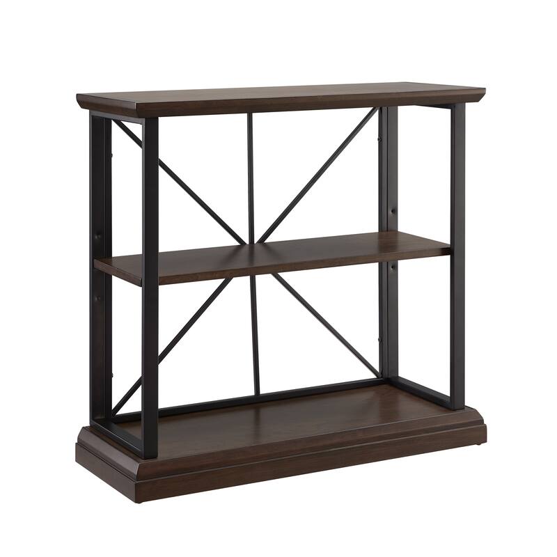 Leick Home Finnick Mixed Metal and Wood Adjustable Bookshelf