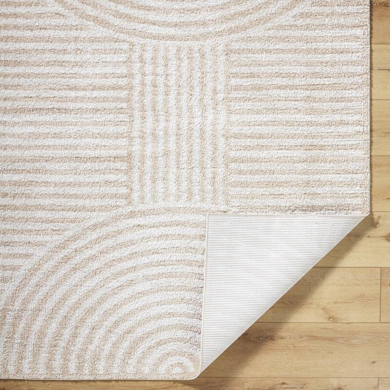 Livabliss Fossay Shag Modern & Contemporary Stripe Washable Area Rug