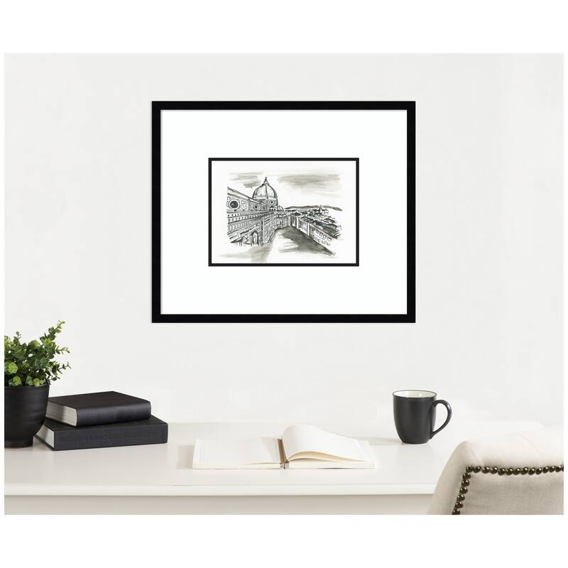 Kate and Laurel Postcard Florence by Teju Reval Framed Wall Art Print