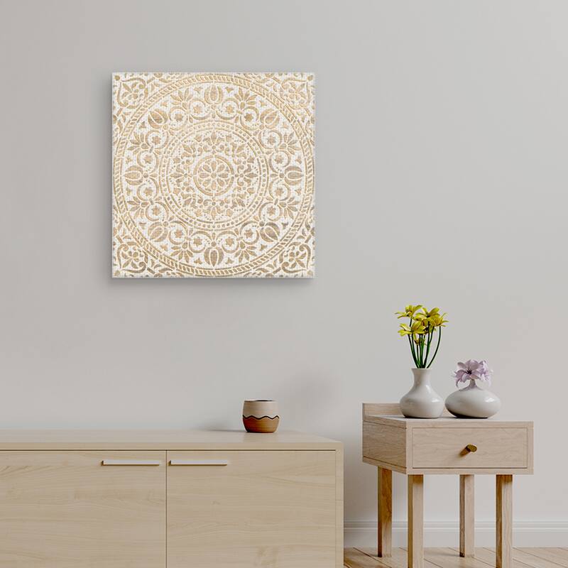 Ornamental White Gold by Belle Maison Canvas Art Print
