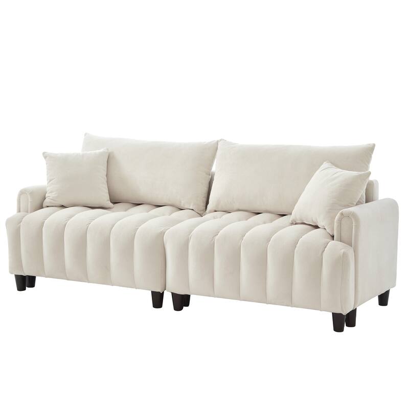 Sofa Bed with 2 Hidden Storage Bags, Multi-Functional Sleeper Sofa Loveseat with Adjustable Backrest