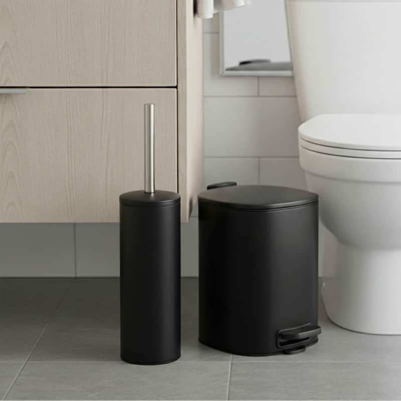 Stylish Metal Trash Can with Silent Soft Close Lid 5L - 1.3 Gal Foot Pedal - 1.3 Gallons