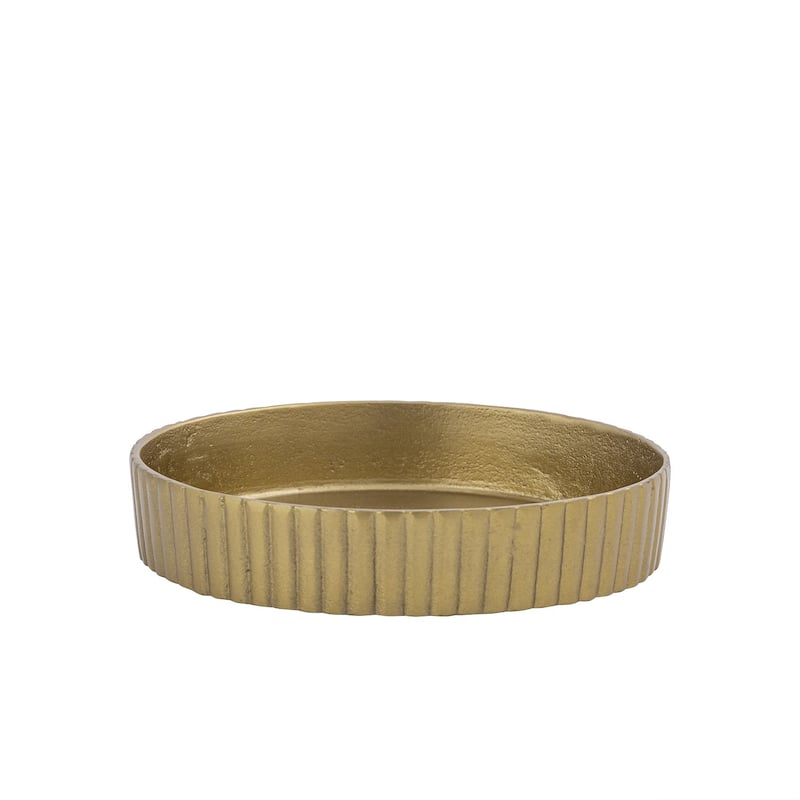 Plate Round Raw Brass Antique Dia 9.84" ALUMINUM -ST - Raw Brass Antique