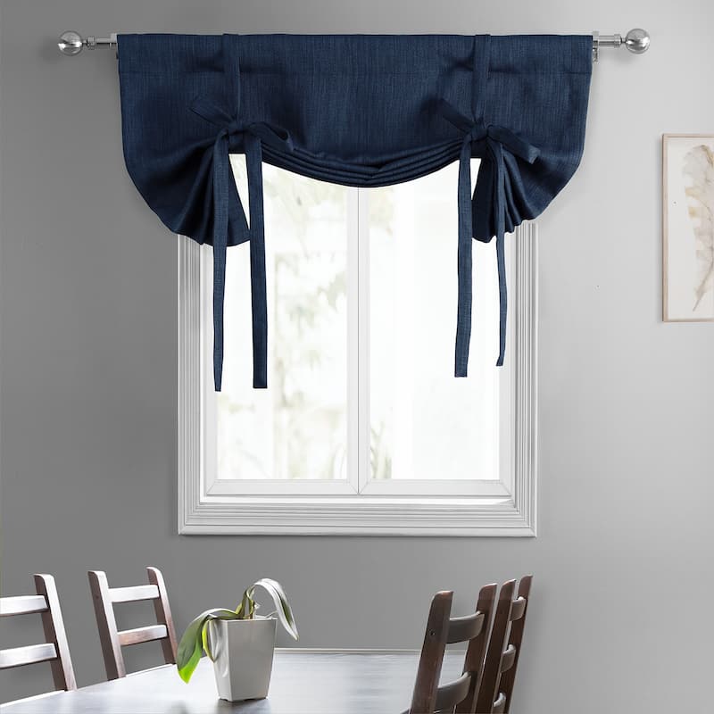 Exclusive Fabrics Faux Linen Room Darkening Tie-Up Window Shade (1 Panel)