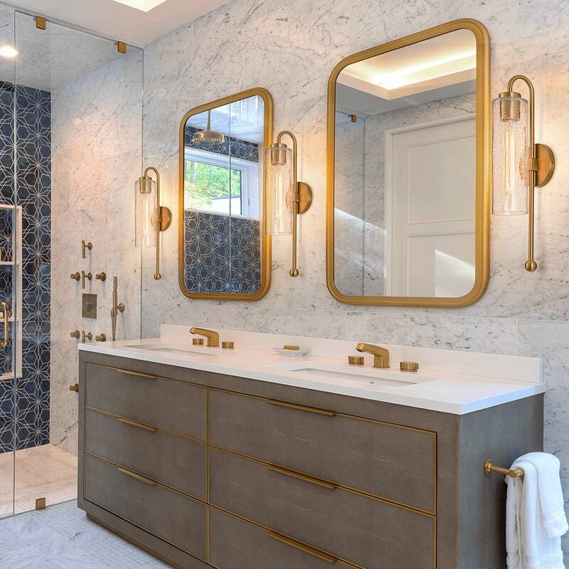 19.53" Single Wall Sconce with Glass Cylinder Shade - W3.54"