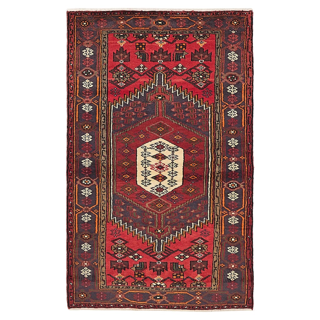 ECARPETGALLERY Hand-knotted Andelz Red Wool Rug - 3'11 x 6'3
