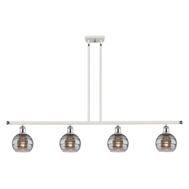 Innovations Lighting 516-4I-8-48 Rochester Linear Rochester 4 Light - White Polished Chrome / Smoked