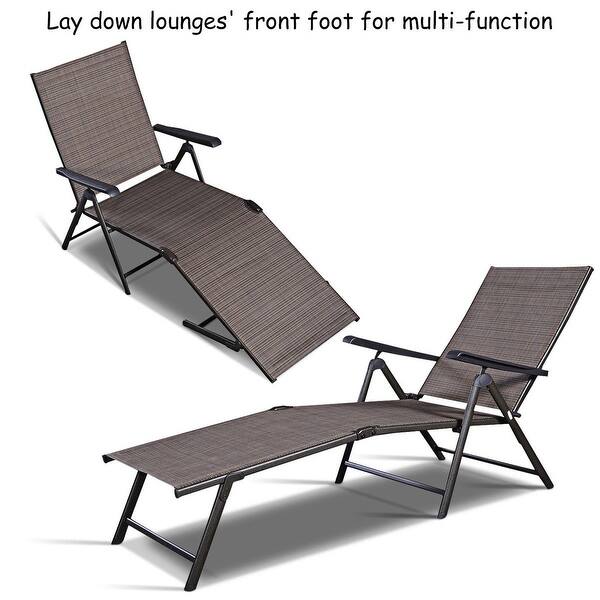 Shop Costway Pool Chaise Lounge Chair Recliner Outdoor Patio