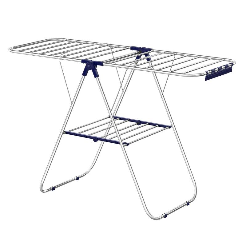 Foldable Stainless Steel Gullwing SpaceSaving Laundry Rack Bed Bath
