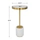 preview thumbnail 4 of 2, Round Beveled Glass Top Drink Table - 24.75" - White and Brass