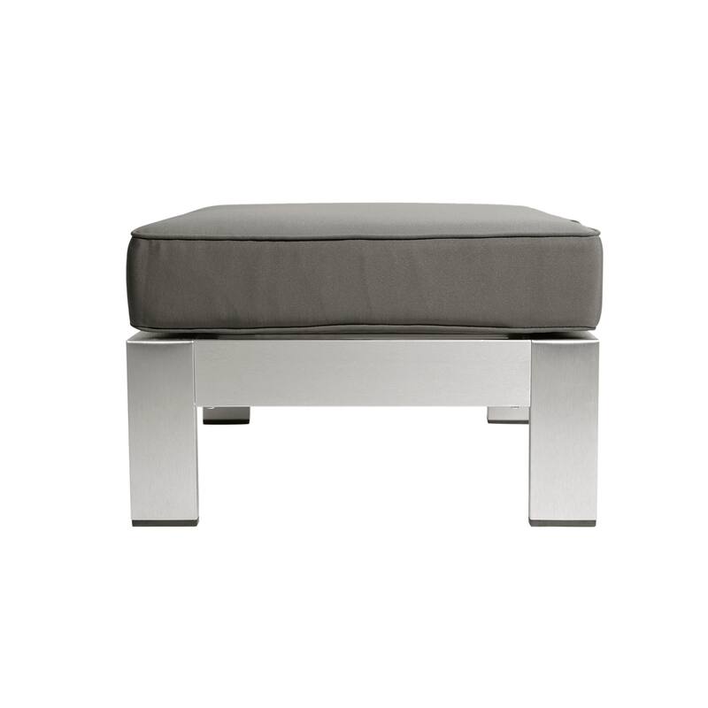 Cape Coral Outdoor 3-Seater Aluminum Sofa Set with Coffee Table and Ottman by Christopher Knight Home