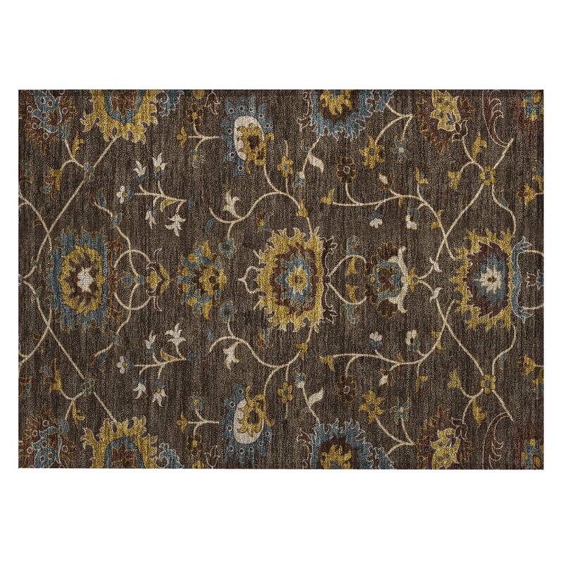 Machine Washable Indoor/ Outdoor Traditional Luna Chantille Rug