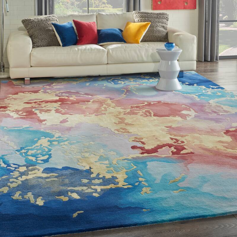 Nourison Prismatic Radiant Carved Modern Abstract Area Rug