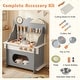 preview thumbnail 14 of 18, Gymax Pretend Play Toy Kitchen Set w/Clock Stove Spice Rack Faucet &