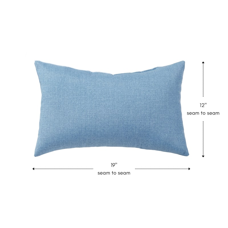 Solid Heathered Outdoor Lumbar Pillow (Set of 2)