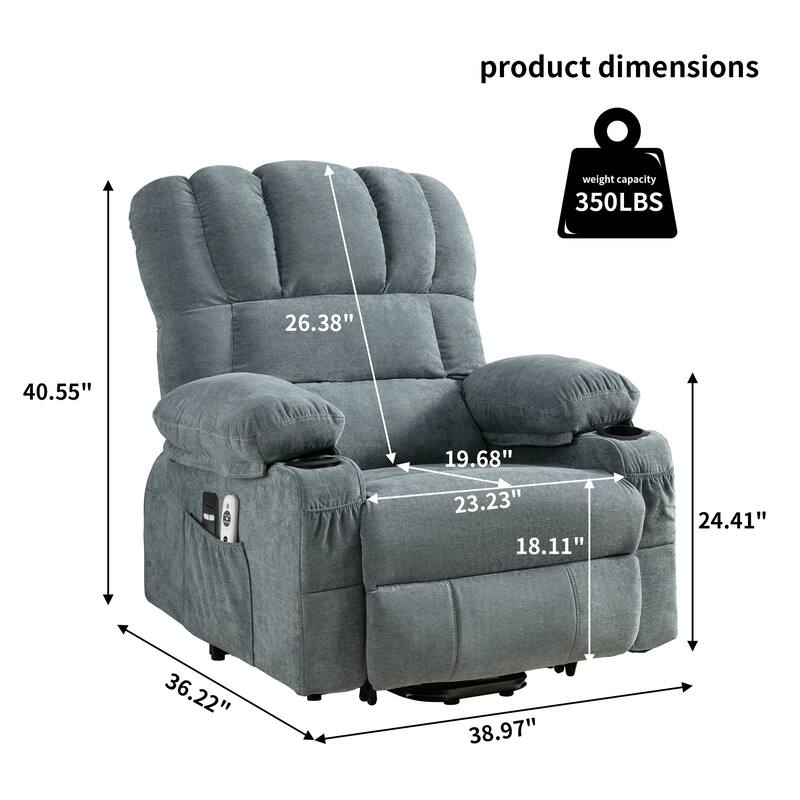 Power Electric massage lift lounge chair, suitable for the elderly, with heating and vibration functions, with USB