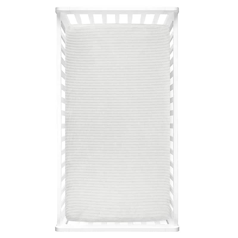 Lush Decor Baby Stripe Soft & Plush Fitted Crib Sheet - 52"x 28" x 9"
