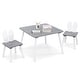 preview thumbnail 1 of 8, Gymax 3 Pieces Kids Table & Chairs Set Children Wooden Furniture Set Grey