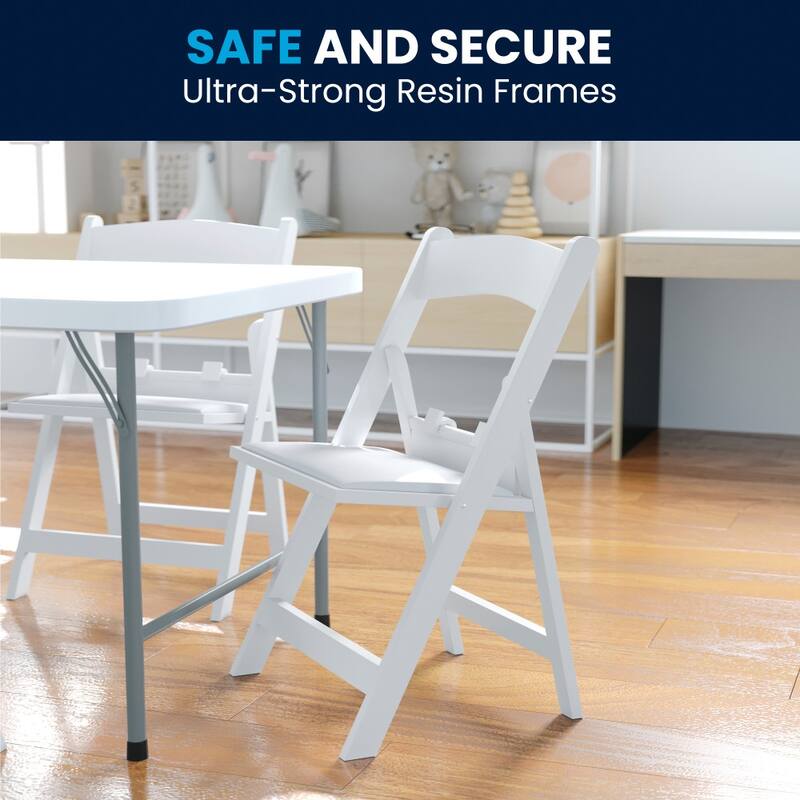 10Pk Kids Resin Folding Chair with Vinyl Padded Seat - 12.25"D x 13.25"W x 21"H