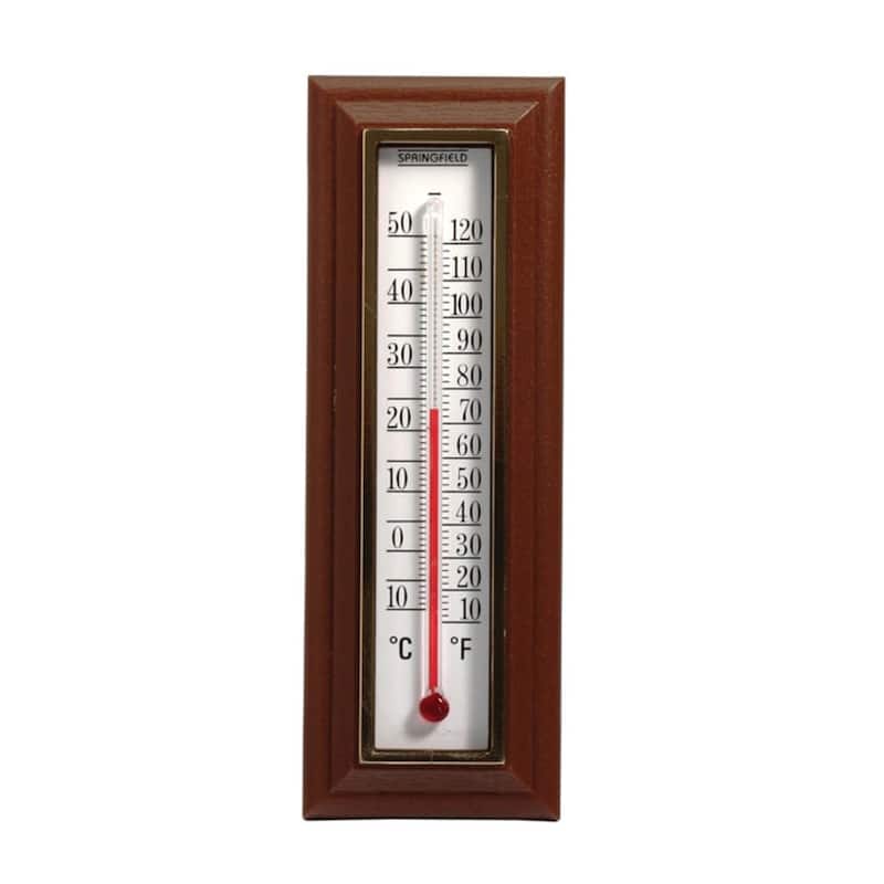 Taylor wood grain Window & Wall Thermometer - Brown - 6.3" H