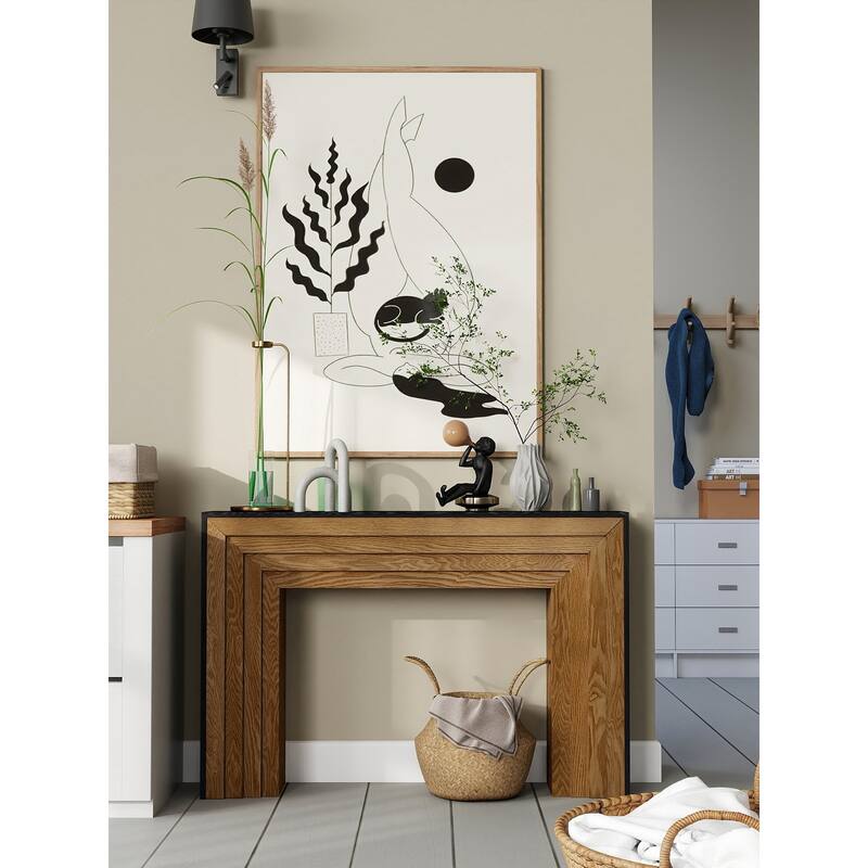 Two-Tone Wood Console Table, 47 Inch Modern Entryway Console Table, Rustic Hallway Accent Table for Living Room, Entrance