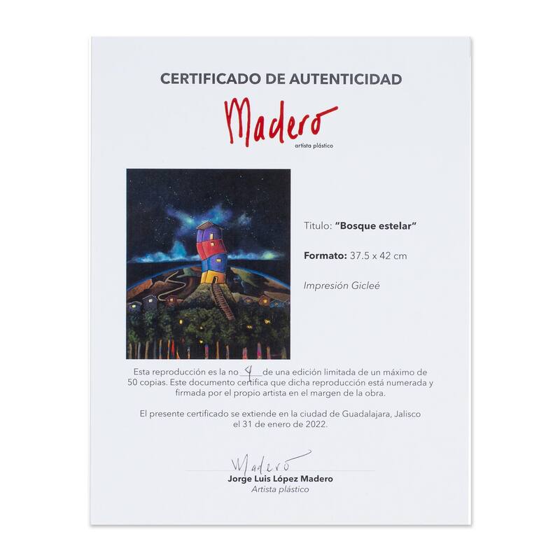 Novica Handmade Star Forest Giclee On Canvas