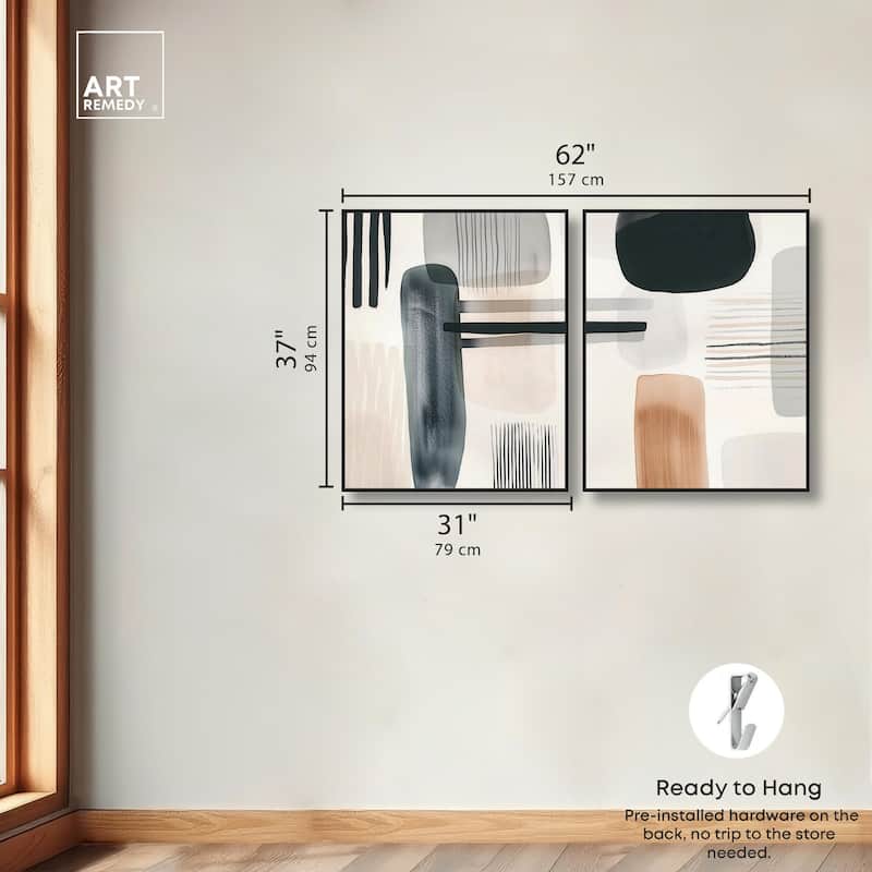 Softened Dimensions Canvas Set of 2 by Art Remedy
