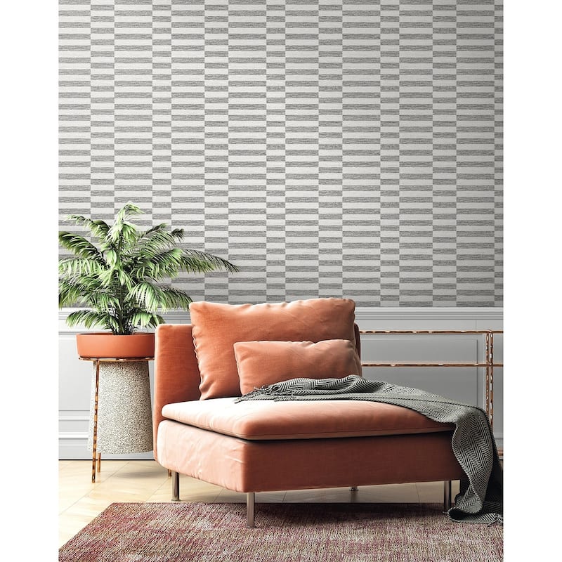 Stacy Garcia Home Faux Woven Stripe Peel and Stick Wallpaper