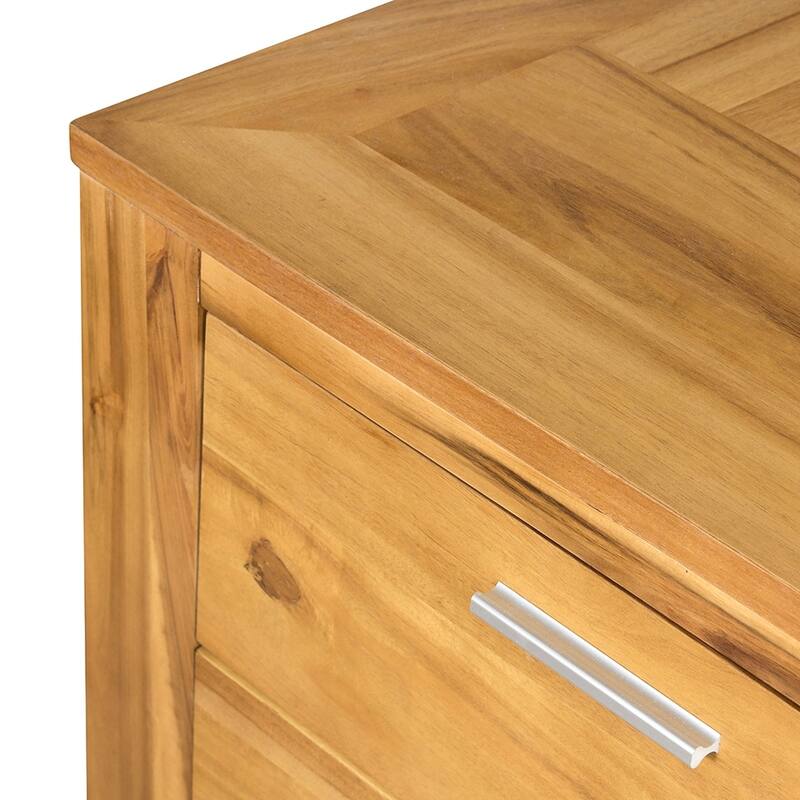 6-Drawer Solid Wood Double Dresser with Metal Handle for Bedroom, Living Room