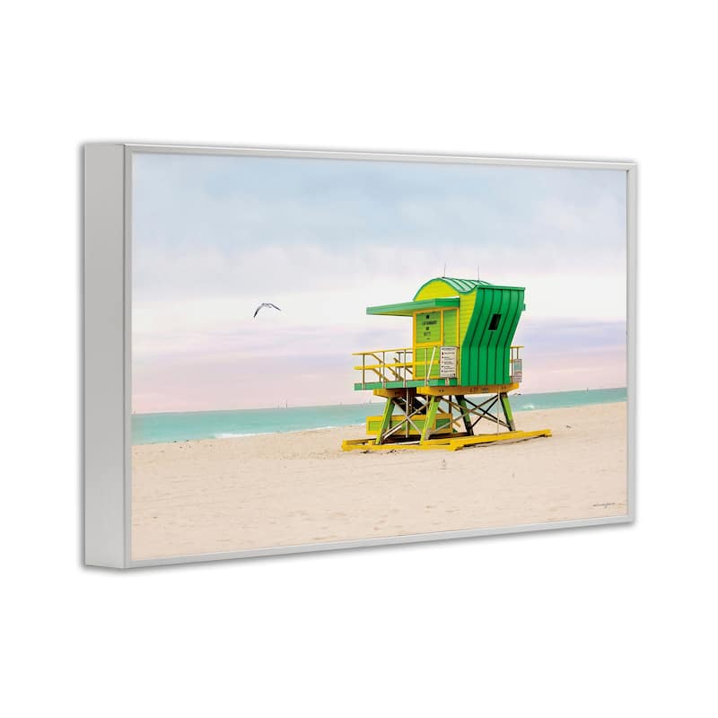 Stupell Lime Green Lifeguard Hut Framed Giclee Art Design By Seven Trees Design