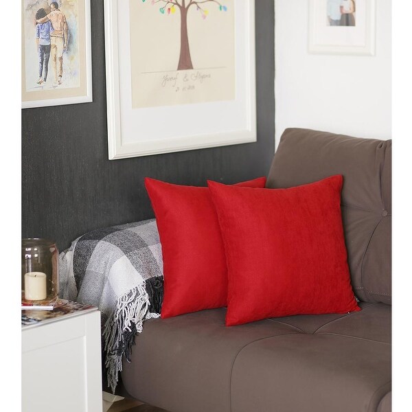 Honey Set of 2 Decorative Throw Pillow Cover Solid Color Square 22