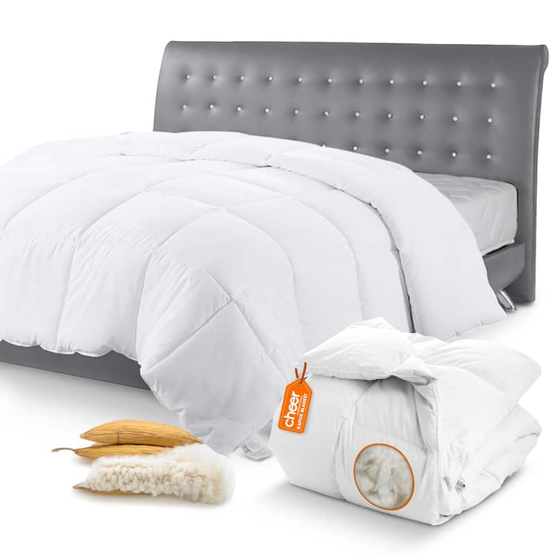 Cheer Collection Natural Kapok Fiber Comforter with Luxurious Microfiber Cover - King
