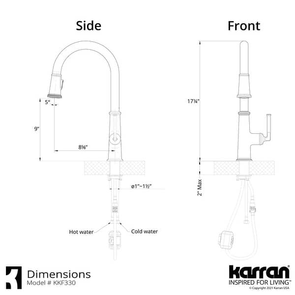 Karran Elwood One-Handle Pull Down Dual Function Sprayer Kitchen Faucet