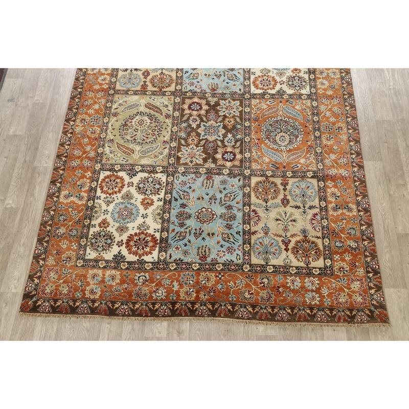 Vegetable Dye Garden Design Heriz Serapi Oriental Area Rug Handmade - 7'11" x 9'8"