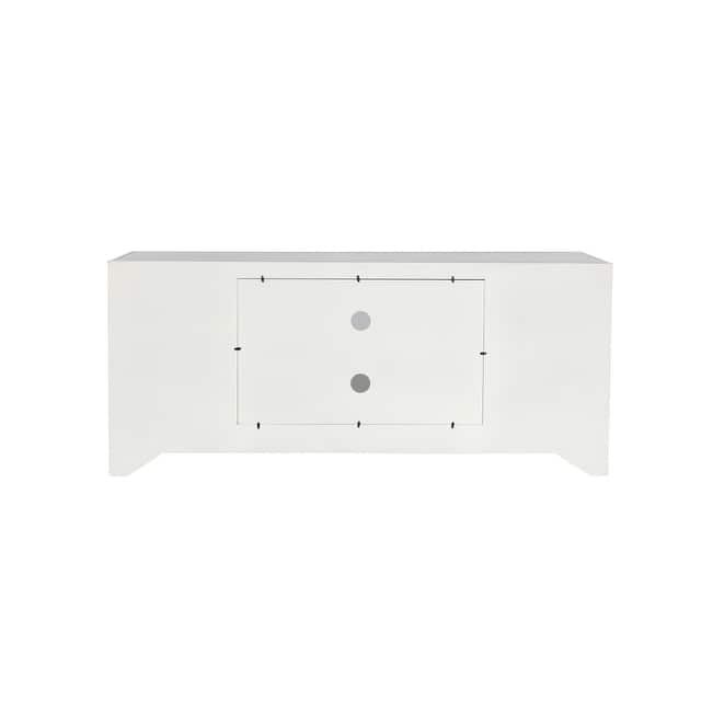 Indigo Home 60" White Mirrored TV Stand with Wood Fireplace