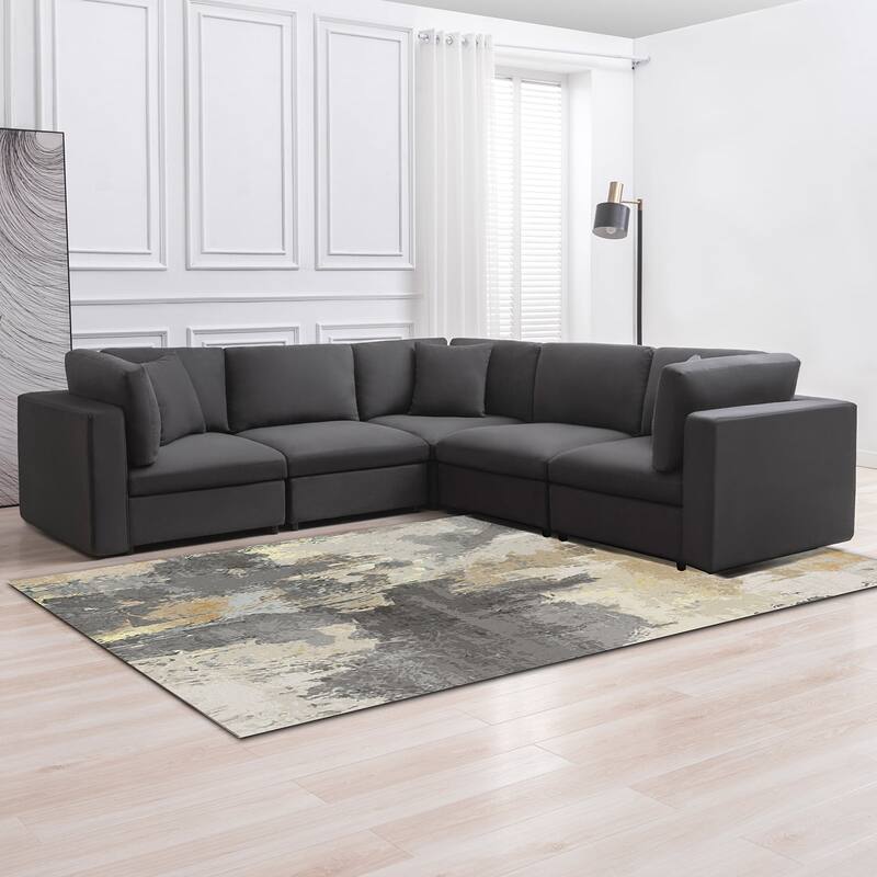 Mixoy Modern Convertible Sectional Sofa,L/U Shaped Corner Sleeper Sofa Couch,Modular Sectional Couches