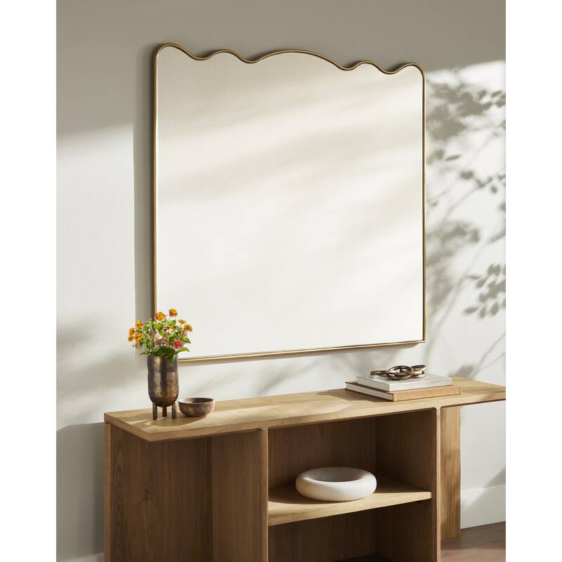 Livabliss Nerlyn Modern Accent Mirror - 45"H x 47"W x 1"D - Gold
