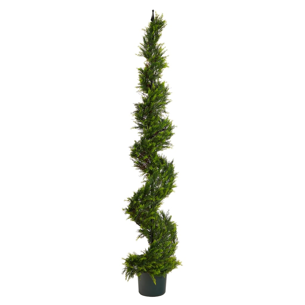 Spiral Topiary Tree Artificial Indoor Outdoor 6ft Rustic Green Décor - 51-60 Inches