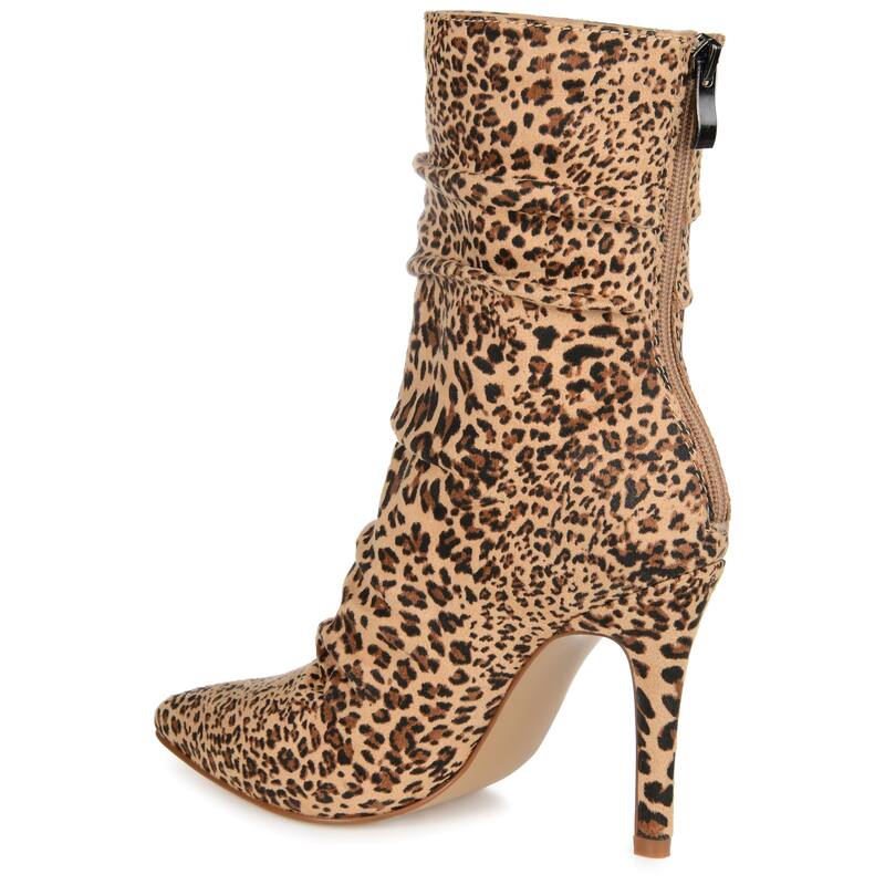Journee Collection Markie Back Heel Zip Stiletto Booties in Tan, Size 9.5 NEW