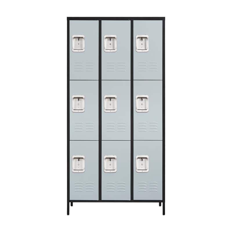 Large Steel Storage Locker with 9 Doors for Employees School Gym