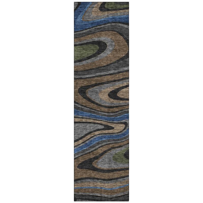 Machine Washable Indoor/ Outdoor Abstract Busey Chantille Rug