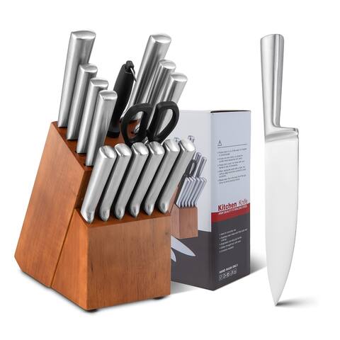 Costway 16-Piece Kitchen Knife Set Stainless Steel Knife Block Set w/ - See Details