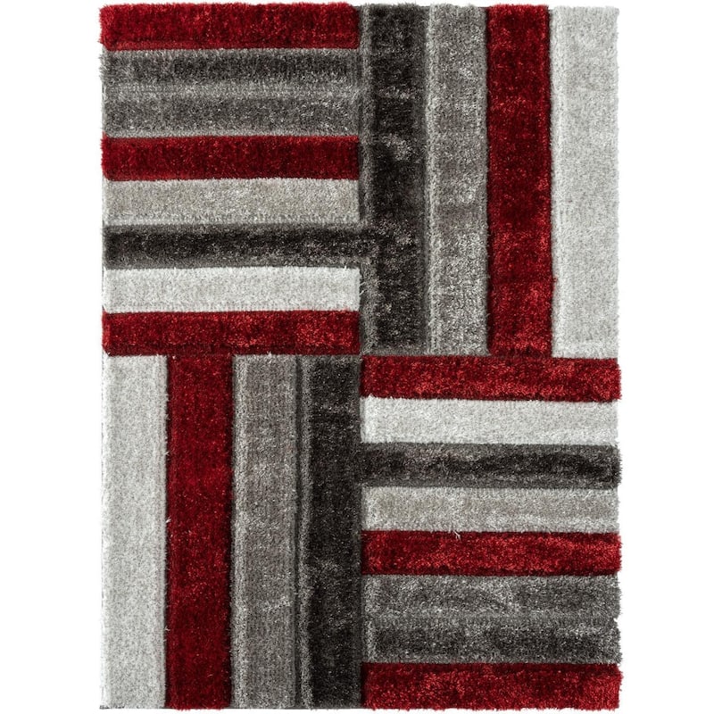 Luxe Weavers Shag Geometric Plush Area Rug, Indoor Carpet