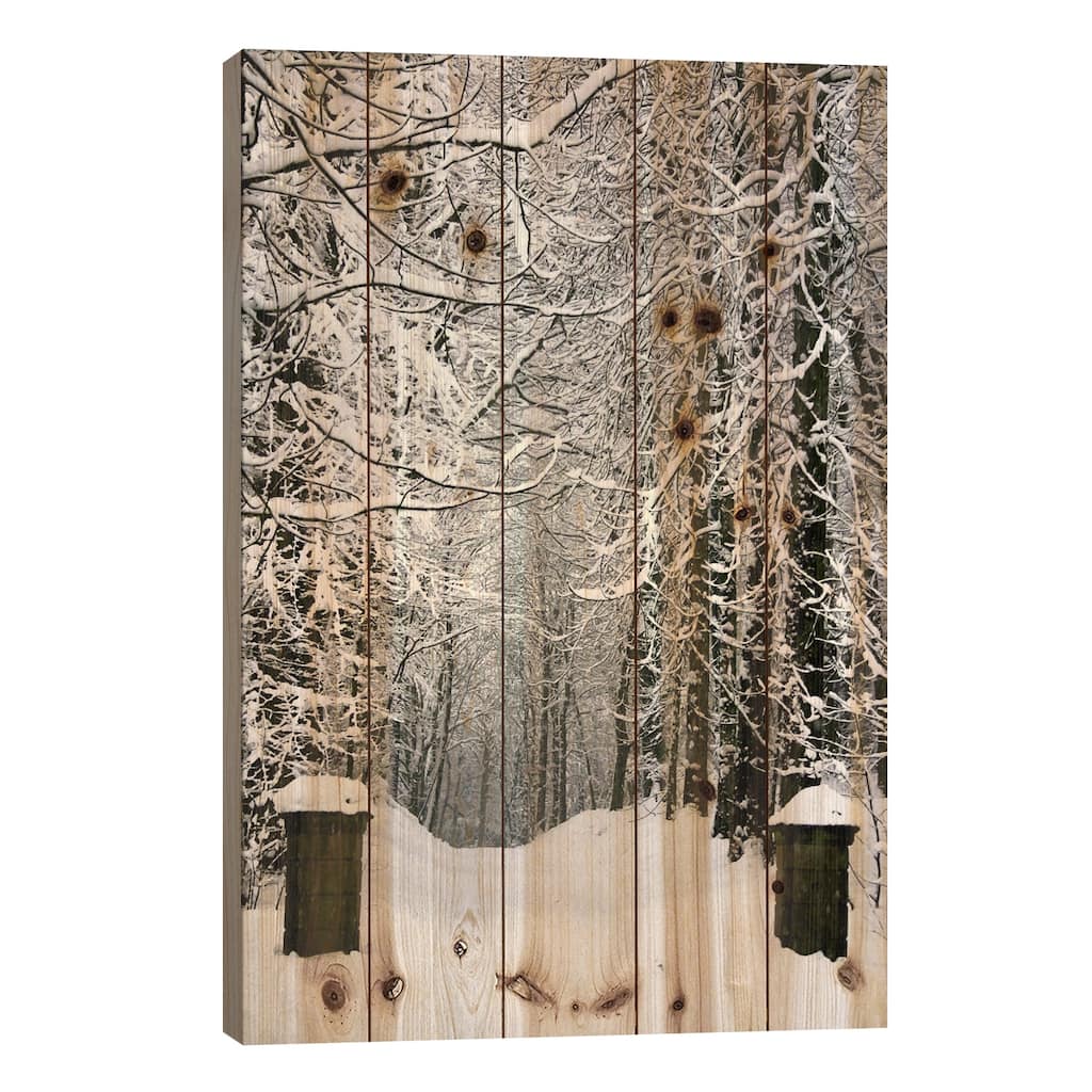 Winter Time Print On Wood by Unknown Artist - Multi-Color