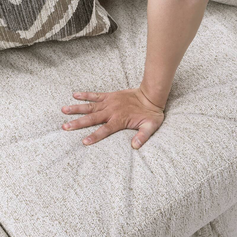 Marseille Chenille 3-Piece Sectional Sofa with Pull-out Bed & Storage