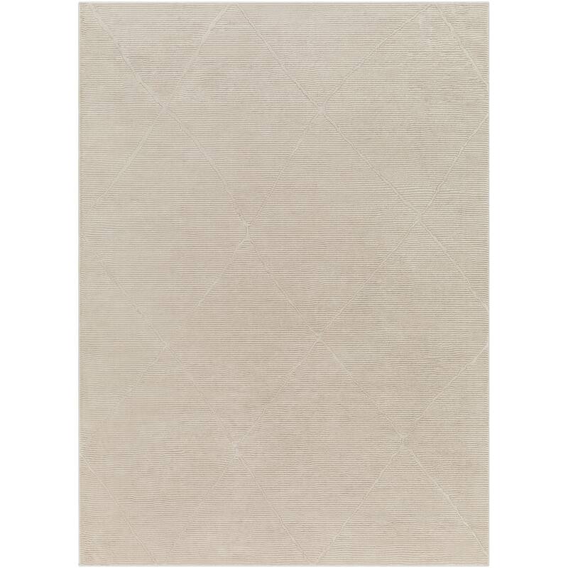 Livabliss Alder Machine Washable Subtle Trellis Area Rug.
