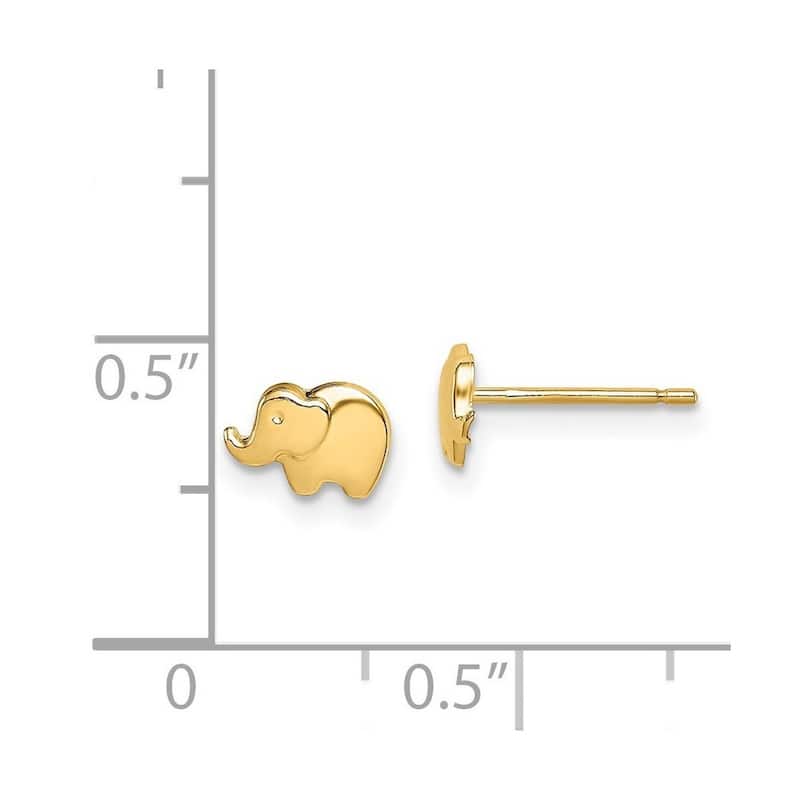 Curata 14k Madi K Elephant Post Earrings - 4.7mm long