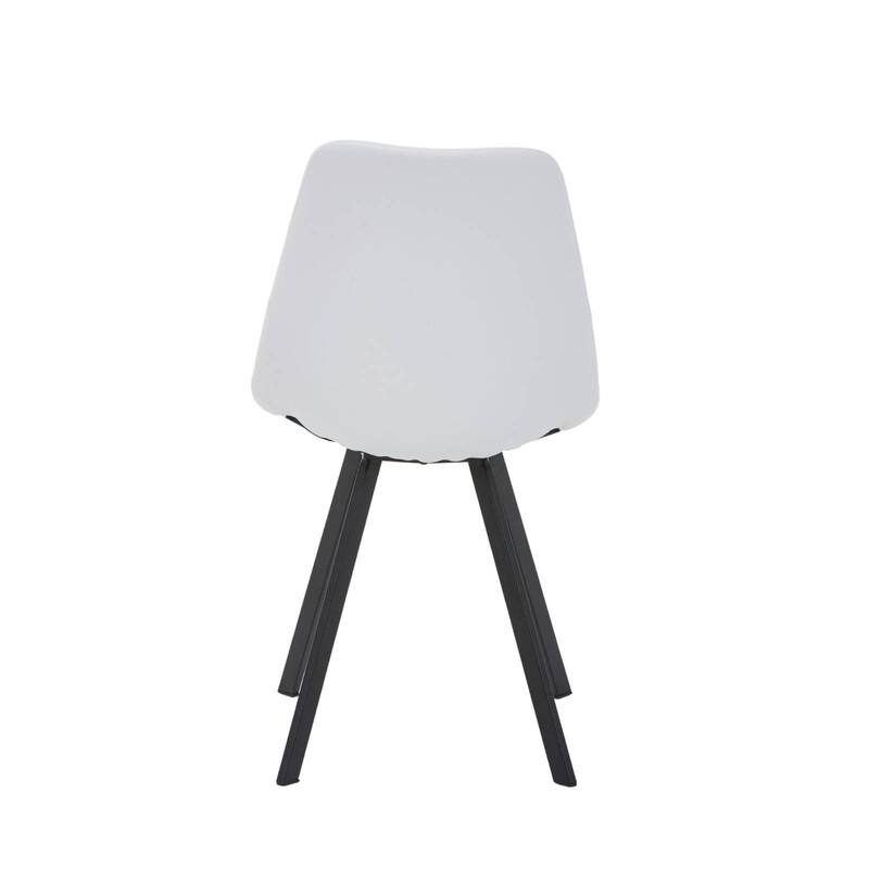 Markley Modern Ergonomic Leather Dining Chair with Black Steel Legs, Scratch-Resistant & Comfortable Kitchen Chair